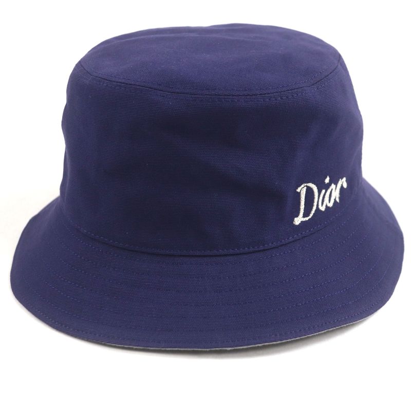 DIOR Homme 22AW 293c906b4511 100% Cotton Logo Embroidery Bucket Hat Purple M