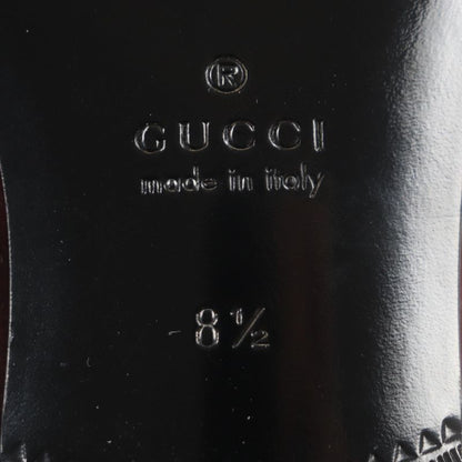  Gucci 718888 Velour Horsebit Leather Shoes Loafers Bordeaux Gold Hardware 8.5