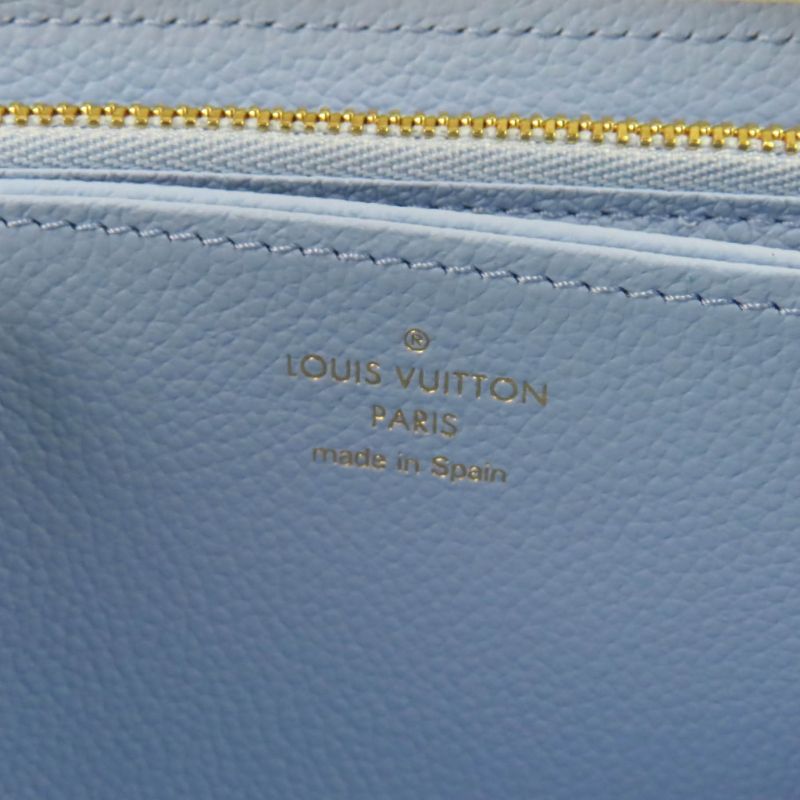 Louis Vuitton M83308 Monogram Empreinte Latte White Candy Blue Zippy Wallet