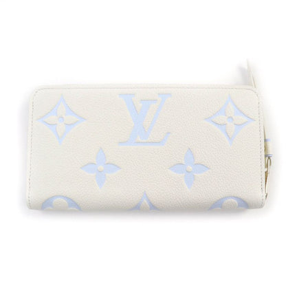 Louis Vuitton M83308 Monogram Empreinte Latte White Candy Blue Zippy Wallet