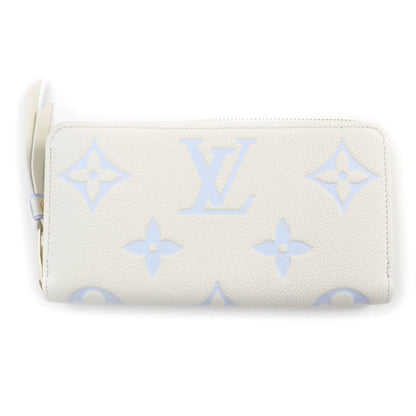 Louis Vuitton M83308 Monogram Empreinte Latte White Candy Blue Zippy Wallet