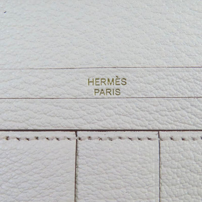 Hermes Bearn Souffle Nata Chevre Gold Hardware Long Wallet Engraved U With Box