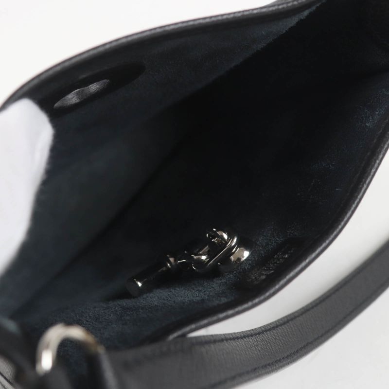 Hermes Vespa TPM Vaux Epson Silver Hardware Shoulder Bag Black Stamped H Made