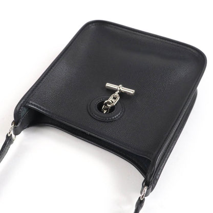 Hermes Vespa TPM Vaux Epson Silver Hardware Shoulder Bag Black Stamped H Made