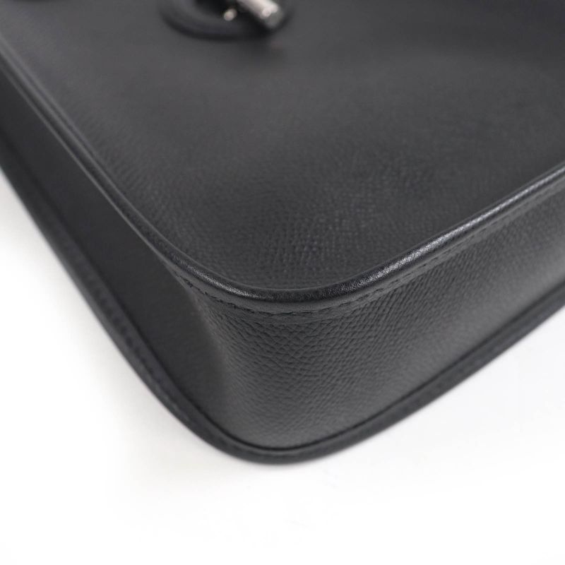 Hermes Vespa TPM Vaux Epson Silver Hardware Shoulder Bag Black Stamped H Made