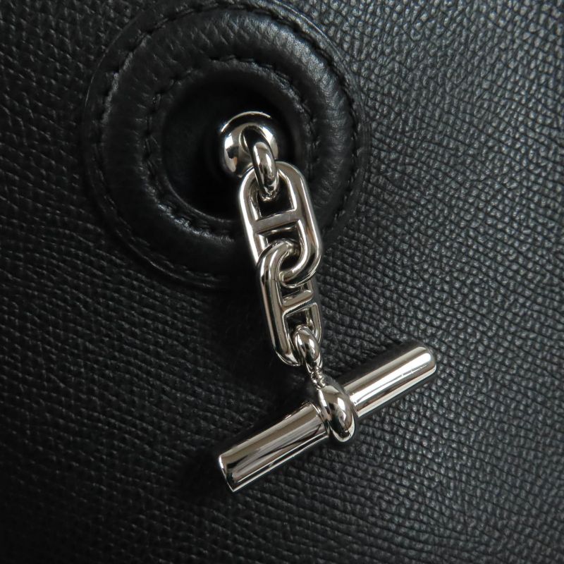 Hermes Vespa TPM Vaux Epson Silver Hardware Shoulder Bag Black Stamped H Made