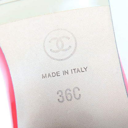 CHANEL G02819 Patent Leather Coco Mark Bicolor Flat Shoes Ballet Shoes Red