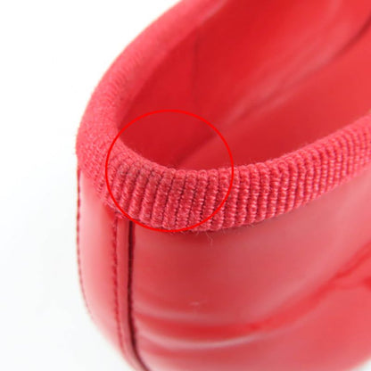 CHANEL G02819 Patent Leather Coco Mark Bicolor Flat Shoes Ballet Shoes Red