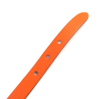 Hermes Api 3 Silver Hardware H Logo Leather Bracelet 3strand Accessory Orange