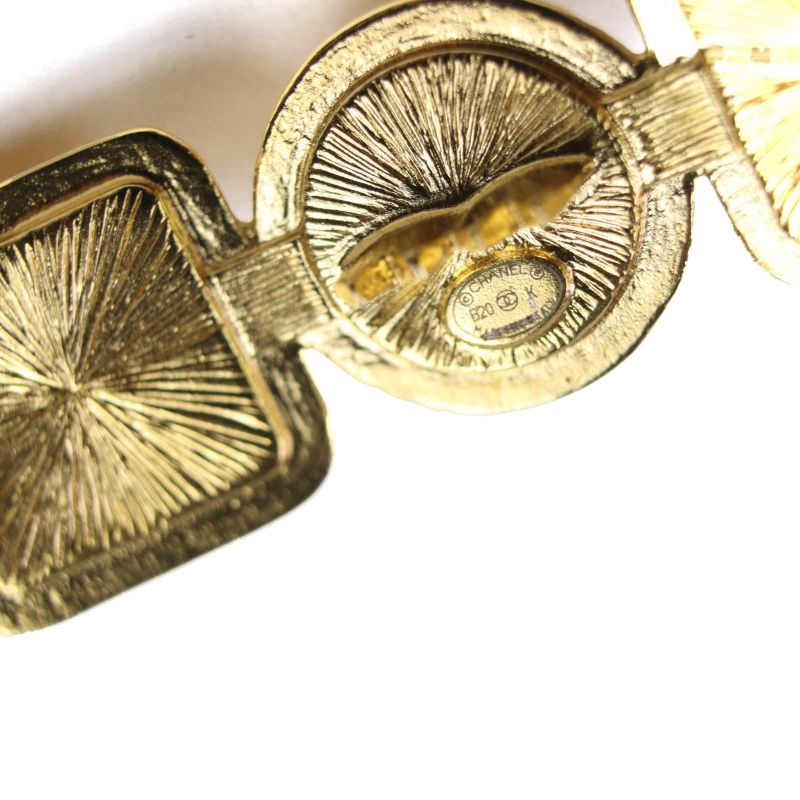 CHANEL B20K Coco Mark Pearl Bijoux Barrette Hair Clip Hair Accessory Gold With