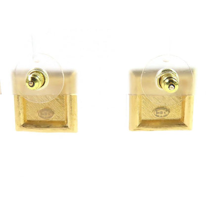 CHANEL B24S Coco Mark Bijoux Square Earrings For Both Ears Gold Pink Made In