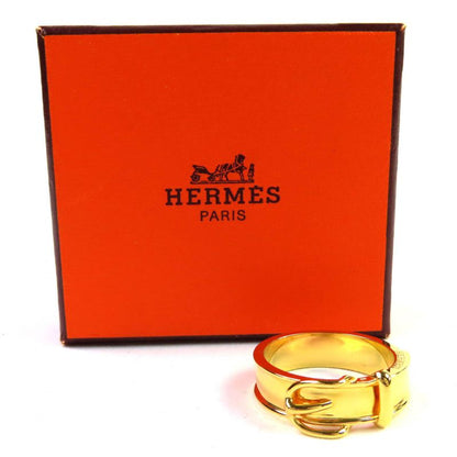 Hermes Book Serie Belt Motif Scarf Ring Gold With Box Made In France Women's