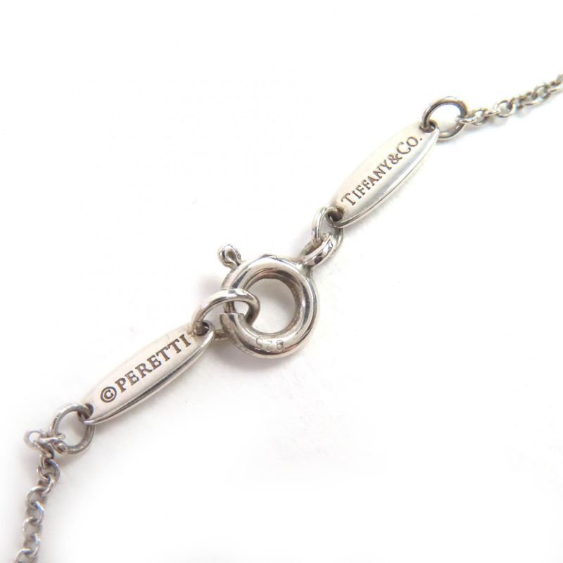 Tiffany & Co Elsa Peretti Open Heart Pendant Sv925 1P Pink Sapphire Necklace