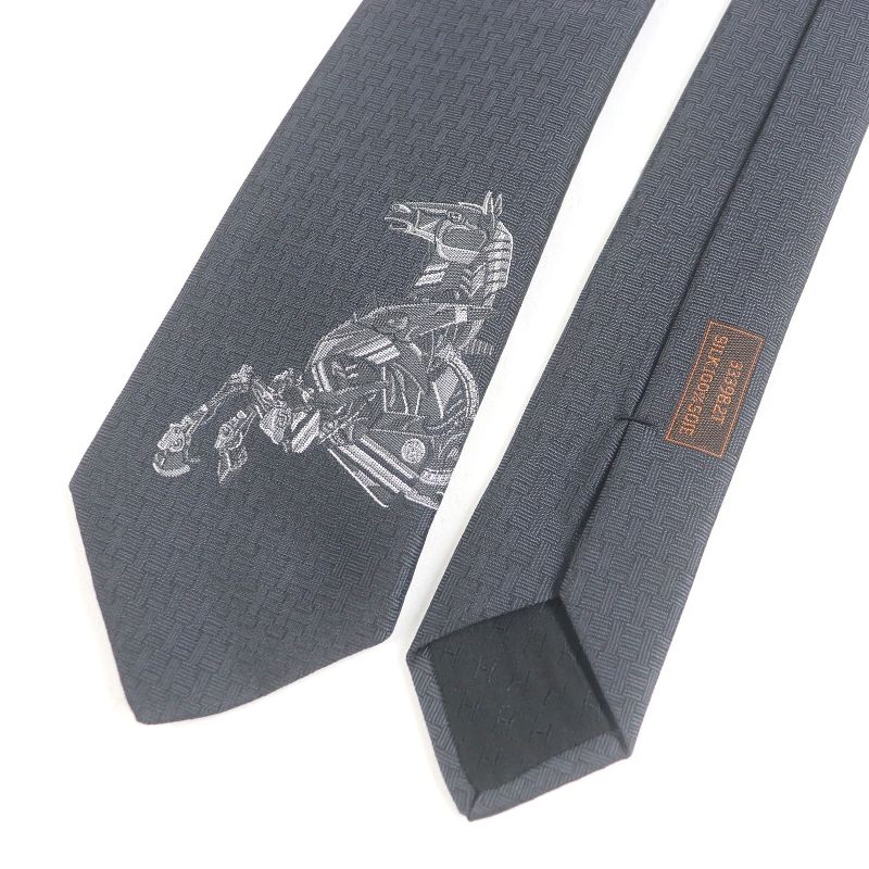 Hermes 2023 333982t Robocabar Robocabasar 100% Silk H Logo All Over Tie