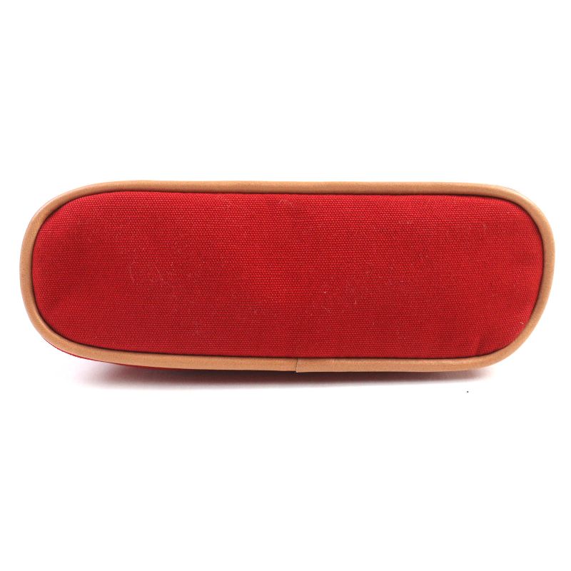 Hermes Bolide Pouch PM Cotton 100% H Logo Embroidery Leather Use Cosmetic Pouch