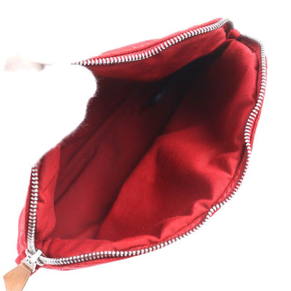 Hermes Bolide Pouch PM Cotton 100% H Logo Embroidery Leather Use Cosmetic Pouch