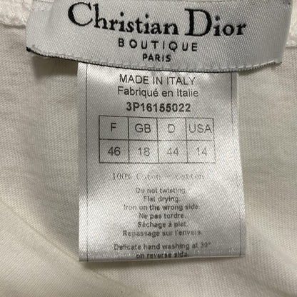 Dior/ Short Sleeve T-Shirt Size Usa14 XL Women - White and Multi Crew Neck