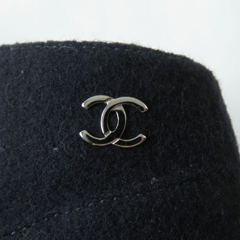 CHANEL G30404 Women's Bicolor Lace-up Wool Booties With Coco