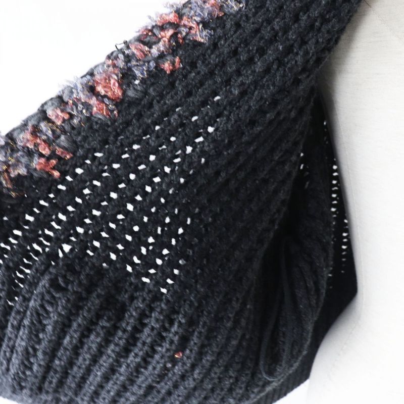 Hermes CHANEL P72932 Women's Coco Mark Button Mixed Knit 100% Cashmere Knit