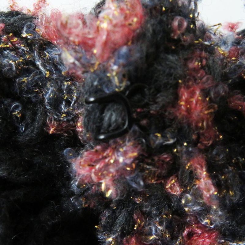 Hermes CHANEL P72932 Women's Coco Mark Button Mixed Knit 100% Cashmere Knit