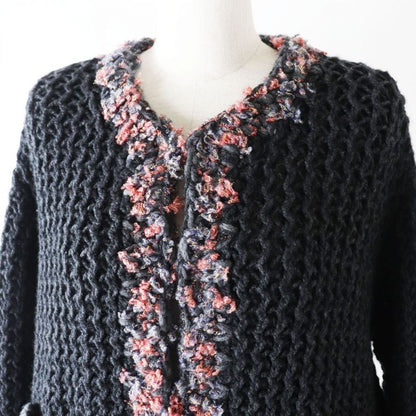 Hermes CHANEL P72932 Women's Coco Mark Button Mixed Knit 100% Cashmere Knit