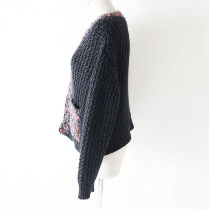 Hermes CHANEL P72932 Women's Coco Mark Button Mixed Knit 100% Cashmere Knit