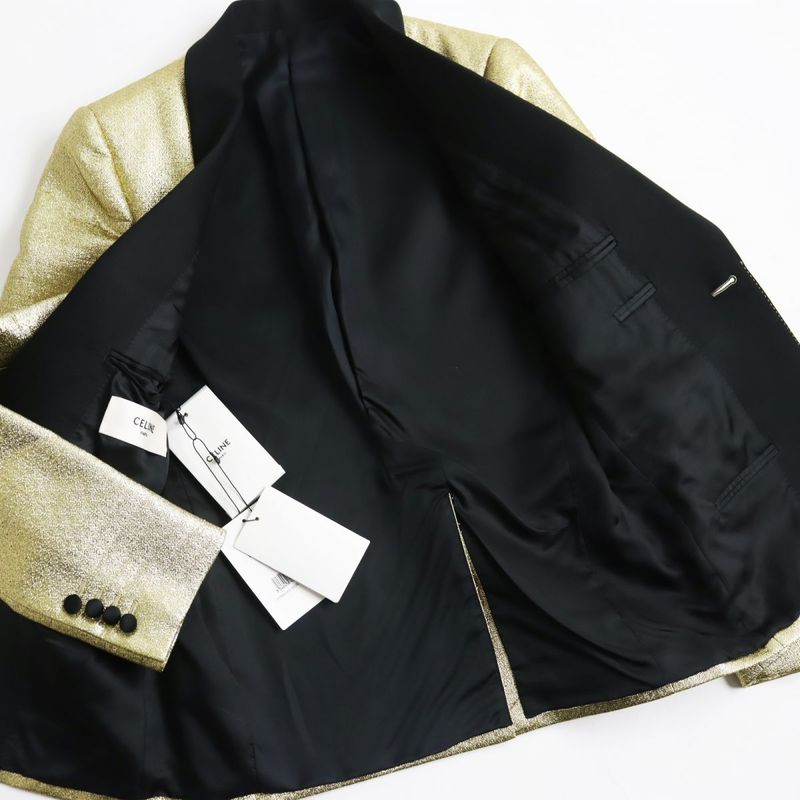 Celine 2v089016d Tailored Jacket/tuxedo Gold And Black 44 Genuine