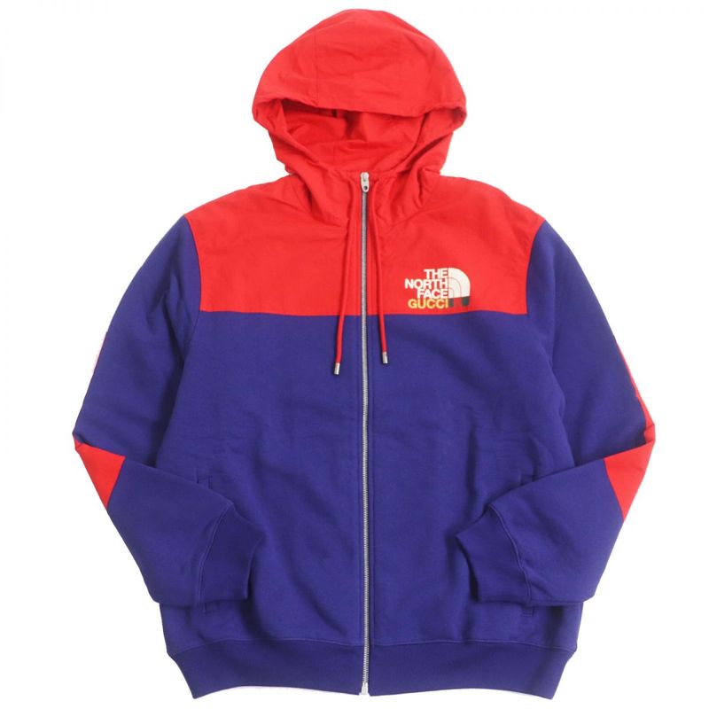 22SS Gucci×the North FACE Gucci North Face 671462 Nylon Switching Zip Hoodie