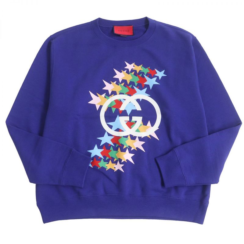 Gucci 626990 GG Logo Star Print 100% Cotton Oversized Sweatshirt/sweatshirt