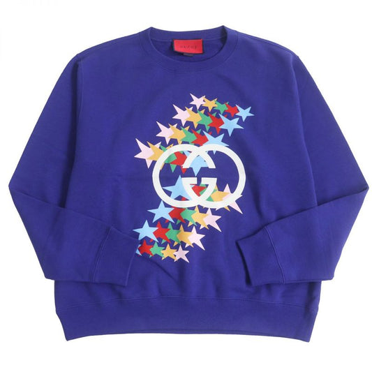 Gucci 626990 GG Logo Star Print 100% Cotton Oversized Sweatshirt/sweatshirt