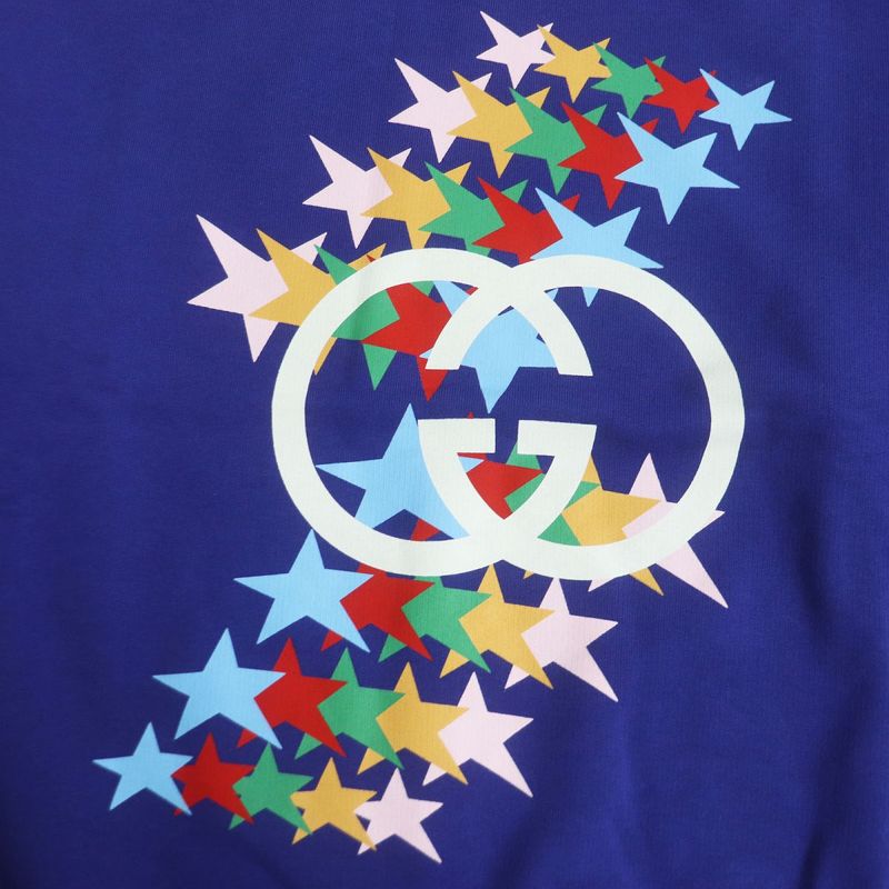 Gucci 626990 GG Logo Star Print 100% Cotton Oversized Sweatshirt/sweatshirt