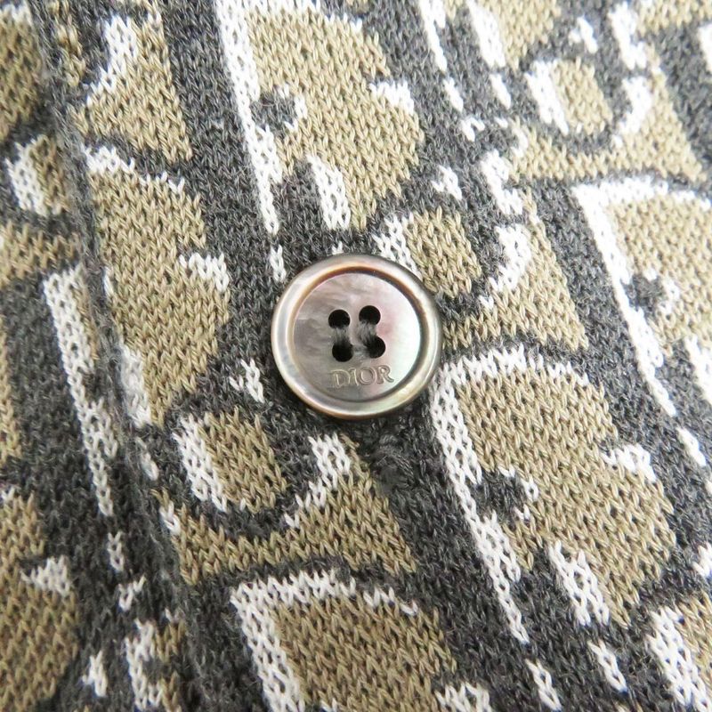 20SS DIOR Homme 023m550at099 Oblique Logo Shell Button Long Sleeve Knit Over