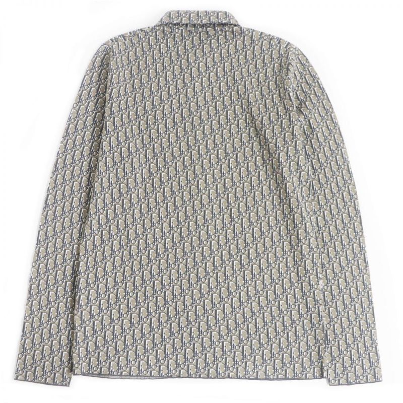 20SS DIOR Homme 023m550at099 Oblique Logo Shell Button Long Sleeve Knit Over