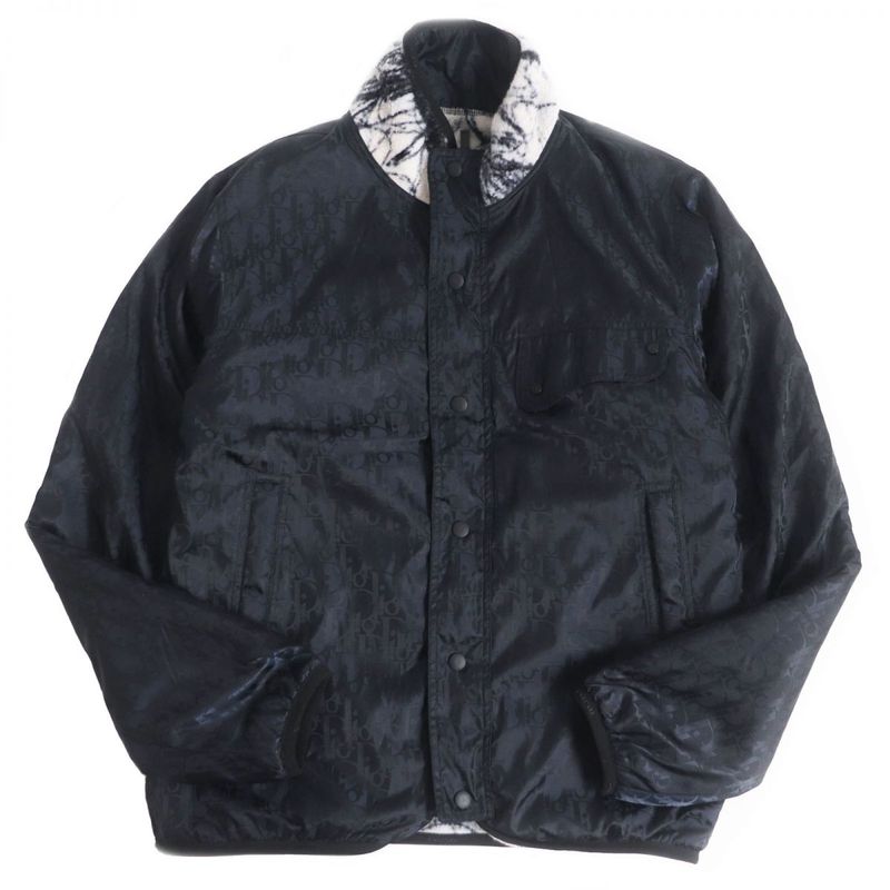 21AW DIOR Homme X Peter Doig Oblique Reversible Fleece Jacket / Nylon Blouson