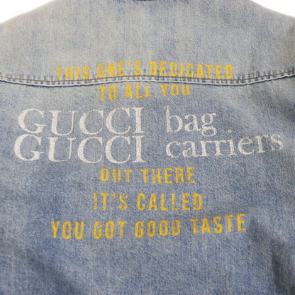 22AW Gucci 667998 You Got Good Taste Back Printed Crushed Lined Denim Jacket