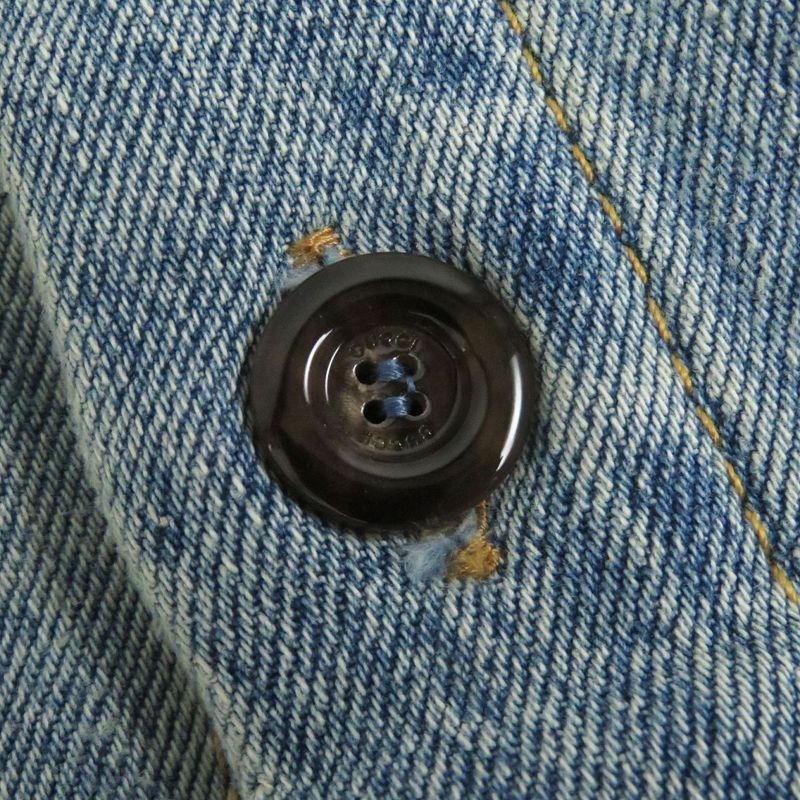 22AW Gucci 667998 You Got Good Taste Back Printed Crushed Lined Denim Jacket