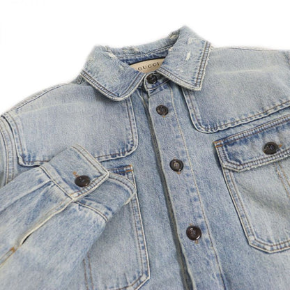 22AW Gucci 667998 You Got Good Taste Back Printed Crushed Lined Denim Jacket