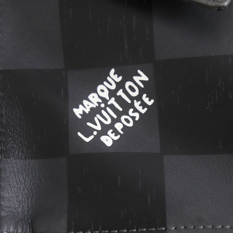 21AW Louis Vuitton Damier Zip-up Cowhide Leather Blouson Jacket/rider Gray/black