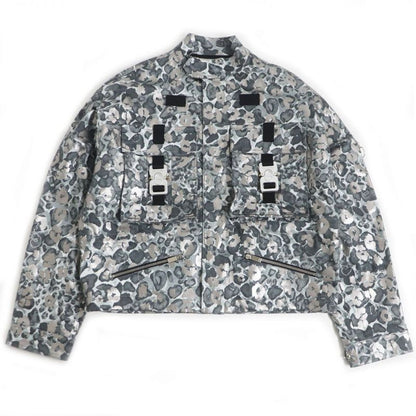 DIOR 933c401a4566 Roller Coaster Buckle Coated Panther Blouson Grayish 48 Made