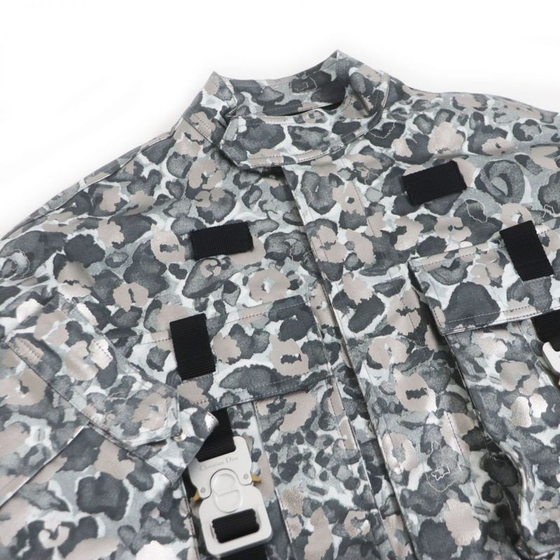 DIOR 933c401a4566 Roller Coaster Buckle Coated Panther Blouson Grayish 48 Made