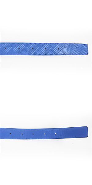 Bottega Veneta Intrecciato Embossed Silver Pin Buckle Leather Belt Blue 100/40