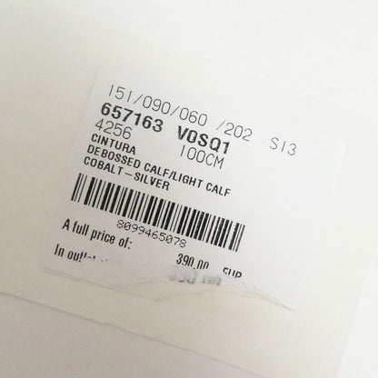 Bottega Veneta Intrecciato Embossed Silver Pin Buckle Leather Belt Blue 100/40