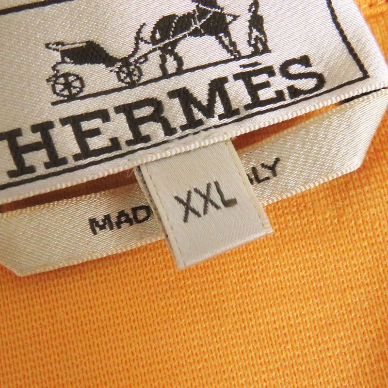 23SS Hermes Maillons En Boucle Aero Chaine D'ancre Embossed Zip Hoodie Orange