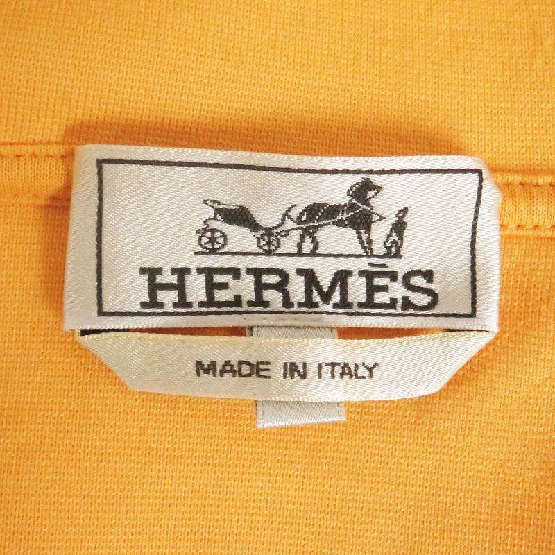 23SS Hermes Maillons En Boucle Aero Chaine D'ancre Embossed Zip Hoodie Orange
