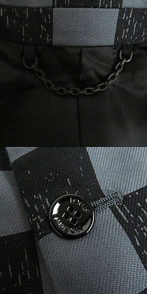 21AW Louis Vuitton Voxy Damier Logo Button Single Jacket/blouson Gray×black 46