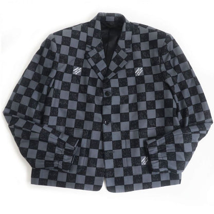 21AW Louis Vuitton Voxy Damier Logo Button Single Jacket/blouson Gray×black 46