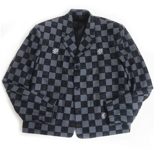 21AW Louis Vuitton Voxy Damier Logo Button Single Jacket/blouson Gray×black 46