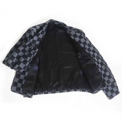 21AW Louis Vuitton Voxy Damier Logo Button Single Jacket/blouson Gray×black 46