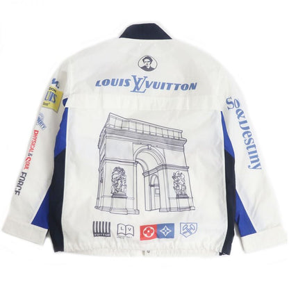 19AW Louis Vuitton 1a5did Multi-logo Nylon Windbreaker/racing Jacket White 48