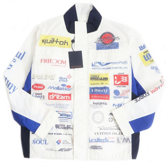 19AW Louis Vuitton 1a5did Multi-logo Nylon Windbreaker/racing Jacket White 48